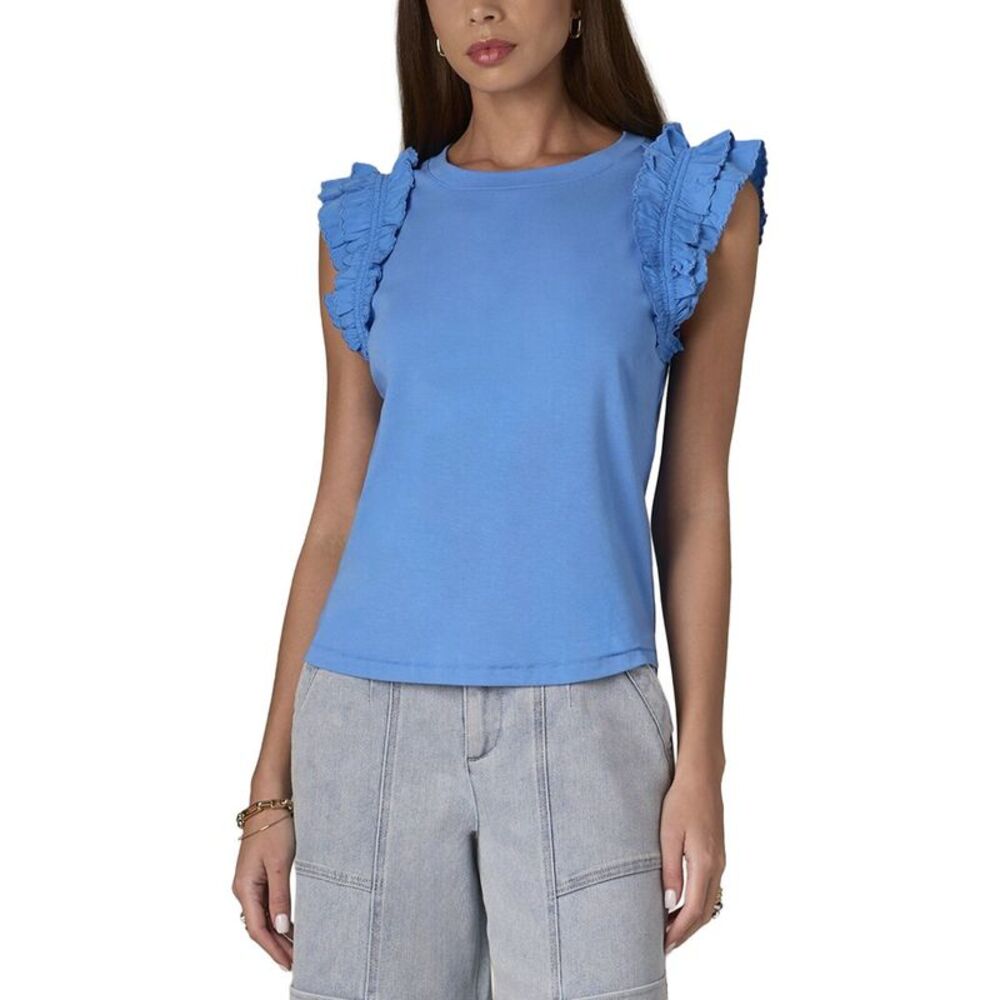 Wit & Wisdom Womens  Mixed Media Knit Top, Blue